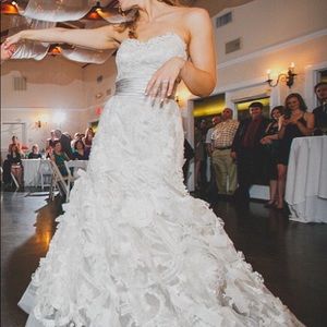 Oyster/Ivory Regal Satin Strapless Wedding Dress